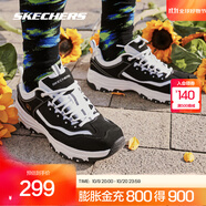 斯凱奇（Skechers）奧利奧熊貓鞋復古老爹鞋厚底休閑減震運動(dòng)鞋 【店長(cháng)推薦】-BKW 黑色/白色 39.5