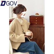 DGOV法式小香風(fēng)甜美百搭毛呢外套女秋冬季小個(gè)子名媛氣質(zhì)減齡呢子外套 杏色加里布  L 105-115斤
