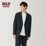 無印良品（MUJI）男式 夾克 男士外套早秋款  男裝 西裝小西服AD0UVA4S 黑色 S 165/84A