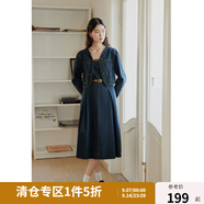 獨(dú)束大碼女裝復(fù)古牛仔外套吊帶裙兩件套女春裝新款休閑牛仔時(shí)尚套裝 復(fù)古藍(lán) 3XL (尺碼：5) (尺碼：5)