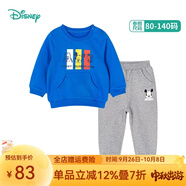 迪士尼寶寶（Disney Baby）童裝男童女童套裝潮酷米奇米妮衛(wèi)衣套裝兒童外出服 藍(lán)色T1281 4歲/身高110cm