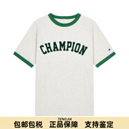 冠軍（Champion）情侶短袖t恤夏季復(fù)古拼色 淺灰色 L