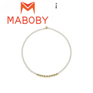MABOBY長(cháng)煙銀淡水珍珠項鏈45mmbaby小米珠項鏈鎖骨鏈生日禮物女AD 語(yǔ)陽(yáng)3--4mm39+3cm合金龍蝦