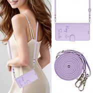 OPPO適用適用OPPOa38手機殼RENO13翻蓋a52皮套Find x8s保護套X7斜背肩 淺紫色+長(cháng)繩+短繩 OPPO Reno9