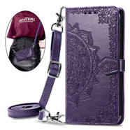 牧后適用iphone16手機殼14plus翻蓋15皮套13promax蘋(píng)果12錢(qián)包17AIR可插卡xr保護套xs背帶se3斜挎8全包 深紫色+同色短繩+長(cháng)繩 iPhone 6