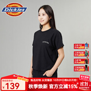 dickies短袖T恤 背后大印花純棉女式短袖T恤 休閑百搭 DK013098 黑色 M