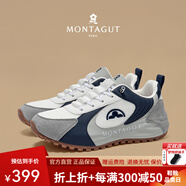 夢特嬌（MONTAGUT）男鞋2025春秋新款輕便透氣休閑鞋男減震耐磨運動鞋潮流百搭跑步鞋 藍色（皮鞋碼） 39