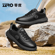 零度Zero官方男鞋板鞋2025秋冬新款輕盈厚底印花緩震防滑休閑鞋時(shí)尚 黑色 41