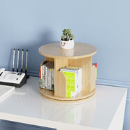 Fengze桌面旋轉書(shū)架360度實(shí)木小型置物架收納兒童學(xué)生繪本架 松木實(shí)木款