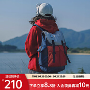 ACROSS雙肩包男女背包大容量電腦包休閑旅行包時尚背包潮流學生情侶書包 灰紅藍