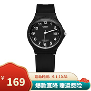 卡西歐（CASIO）手表學生小黑表簡約指針石英電子表 手表男女考試手表時尚運動表 MW-59-1B 33mm小表盤帶日歷