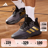 adidas OWNTHEGAME 2.0低幫團隊款實(shí)戰運動(dòng)籃球鞋男子阿迪達斯 灰色/黑色/金色   45