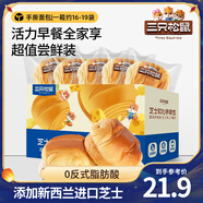 三只松鼠手撕面包代餐休閑零食點(diǎn)心孕婦兒童生日軟面包早餐禮盒 【約17枚】芝士軟心手撕包1000g