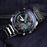 卡西歐（CASIO）手表太陽能運(yùn)動(dòng)鋼帶賽車男腕表EQS-500DB-1A ECB-900YDB-1B 【藍(lán)天使=太陽能+