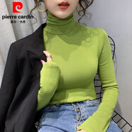 皮爾卡丹（pierre cardin）韓國加絨加厚堆堆領(lǐng)打底衫女秋冬內搭2025洋氣緊身磨毛高領(lǐng)T 牛油果綠 S 95斤以?xún)?
                                         title=
