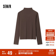 森馬（Semir）長袖T恤女半高領(lǐng)吸濕發(fā)熱抗菌2024冬緊身抓絨打底衫109724101001