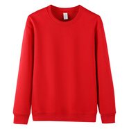 匡都（KRDUGBR）秋冬季衛(wèi)衣男加絨加厚長(zhǎng)袖t恤圓領(lǐng)休閑簡(jiǎn)約重磅修身型秋衣冬裝 紅色 L 【100-120斤】