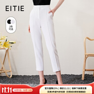 愛特愛（EITIE）時尚通勤純色高腰九分休閑褲顯瘦百搭簡約春新款6905605 極光白10 S 155