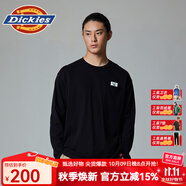 dickies簡約百搭長袖T恤男女同款2025新款時尚舒適情侶上衣 DK0 黑色 XL