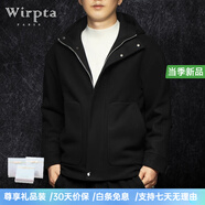 Wirpta高端品牌男士連帽加厚羊毛大衣秋冬新款羊絨保暖毛呢夾克外套衛(wèi)衣 黑色 （現(xiàn)貨速達(dá)） XL 52