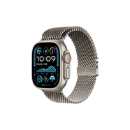 Apple/蘋果 Watch Ultra 2 智能手表蜂窩款49 毫米原色鈦金屬表殼原色鈦金屬米蘭尼斯表帶L MXDK3CH/B