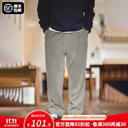 馬登工裝雪尼爾垂感聰明褲美式巴恩風(fēng)直筒休閑褲仿燈芯絨束腳長褲子男 淺灰色 L