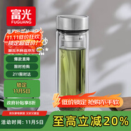 富光尊爵玻璃杯 男女士雙層水杯 高硼硅玻璃 304茶隔杯子泡茶杯400ml