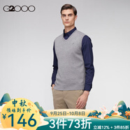 G2000男裝針織衫  春秋新款 V型時尚背心上衣百搭16075062 灰色-V領(lǐng)背心-合身版 L/175