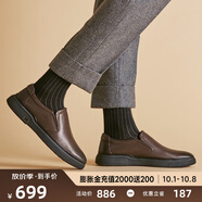 零度Zero休閑皮鞋男新品頭層牛皮男士休閑鞋子英倫風(fēng)經(jīng)典商務(wù)皮鞋百搭 D93307暗棕 38 (240mm)