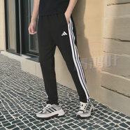 阿迪達斯（adidas）男褲子25秋新款運動褲跑步訓練健身衛(wèi)褲棉質透氣寬松休閑舒適長褲 JE6430/雙層針織/刺繡logo M 【170-175cm/130-140斤】