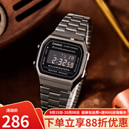卡西歐手表 復(fù)古經(jīng)典學(xué)生表 運(yùn)動(dòng)防水電子表 中性風(fēng) 小方塊手表 A168WGG-1B