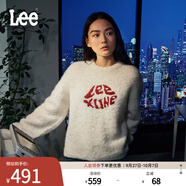 Lee舒適版唇形Logo針織寬松米白色女毛衣休閑潮流LWT008916206 米白色 M