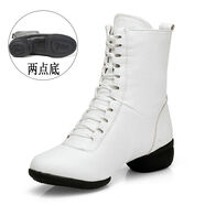 美德美2023新款廣場(chǎng)舞靴女軟底舞蹈靴夏季長(zhǎng)筒爵士馬丁靴舞蹈鞋高筒網(wǎng)靴 白色單款 35 35