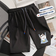 一寸相思夏季小貓短袖t恤女純棉2025新款設計感小眾減齡百搭半袖上衣體恤 黑色-背帶褲小貓 L 推薦110-125斤