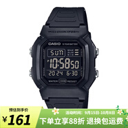 卡西歐（CASIO）手表 復古小方塊 學生多功能防水 戶外運動電子表 情侶表 W-800H-1B