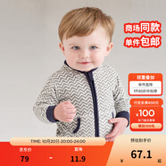 戴維貝拉（DAVE＆BELLA）春秋男童外套兒童男秋裝嬰兒男孩棒球服秋冬搖粒絨夾克男裝上衣 波浪印花DB396 100 cm(4T(建議身高90-100cm))