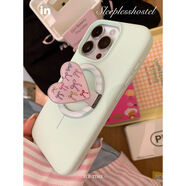 優(yōu)選失眠招待所歐若風(fēng)ins小椿山櫻液態(tài)矽膠原創(chuàng  )磁吸支架適用iphone16pro蘋(píng)果15promax手機保護殼14保護 小椿綠野+許愿芭蕾磁吸支架 iPhone16