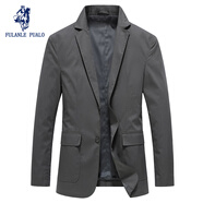 弗朗西保羅（FULANLE PAULO）男裝外套單層單西上衣休閑西服男春秋季便西商務(wù)小西裝淺藍色正裝 灰色-33756 【常規里布春秋款】 2XL /185