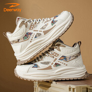 德爾惠（DEERWAY）老爹鞋男鞋2025秋季高幫休閑鞋男士厚底增高潮流運(yùn)動鞋經(jīng)典米杏39
