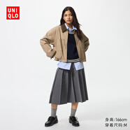 優(yōu)衣庫女裝寬褶中裙/半身裙裙子25秋冬新款479916 08 深灰色 XL /165/76A