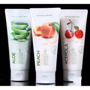 自然樂(lè )園韓國共和國泡沫洗面奶潔面乳水蜜桃櫻桃深層清潔補水 蘆薈 水蜜桃