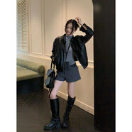 小紅書(shū)同款宋正恩毛呢褲短褲女秋冬2025年新款直筒休閑外穿顯瘦灰 灰色 S S