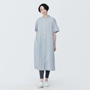 MUJI COM無印良品muj同款秋冬無印同款2025新款香港代購女裝棉涼感平紋立 藍格紋 S