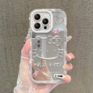 OPPO金屬線條kitty貓適用蘋果16手機殼iphone15/14promax新款華為mate60pro女Pura70榮耀300鏡面OPPORe 鏡面泡芙殼【線條kt貓】 vivo_Y85