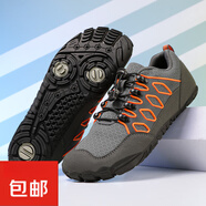 駱駝（CAMEL）戶(hù)外徒步涉水鞋透氣防滑登山鞋寬頭跑鞋耐磨騎行鞋四季爬山鞋 H9090深灰桔【加厚底】 39 /內長(cháng)24.5cm