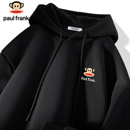 大嘴猴（paul frank）連帽衛衣男女款情侶裝冬季紅色本命年外套男裝上衣男 黑色 XL