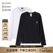 VERSACE JEANS COUTURE范思哲主線(xiàn) 男士圓領(lǐng)長(zhǎng)袖汗衫貼身打底衫內(nèi)衣T恤兩件套裝 AU10197 1A10011 A225E 黑色/白色印花 S /品牌原碼3