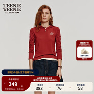Teenie Weenie【美雅碧抗菌】小熊秋季長(zhǎng)袖T恤休閑紅色帽衫上衣女 紅色 XS (155)