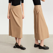 AMII女裝2025秋季新款零染環(huán)保背帶裙半身裙女多種穿法A字裙 卡其 XL 170/76A