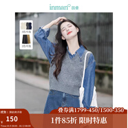 茵曼（INMAN）針織馬甲女老錢風(fēng)V領(lǐng)薄秋冬學(xué)院風(fēng)內(nèi)搭毛衣 蒼灰色 L
